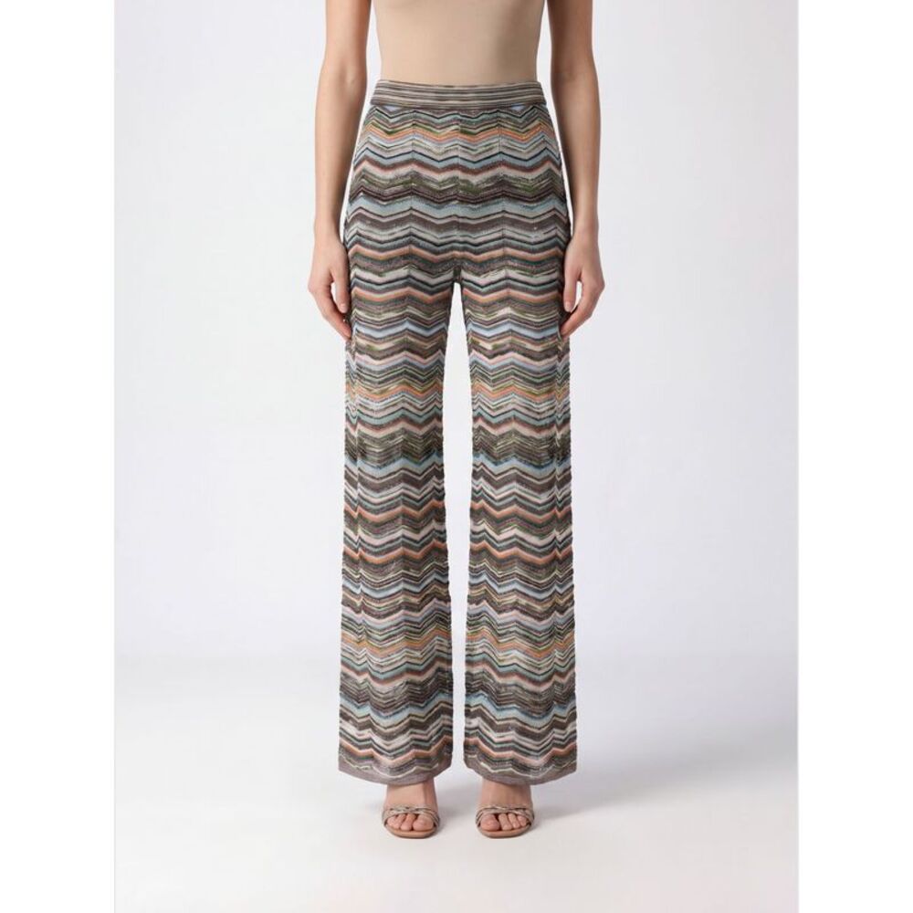 Missoni Women Missoni Wide-Leg Trousers In Viscose Knit With Zig-Zag Pattern